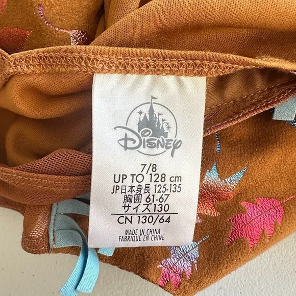 Disney Princess Pocahontas Costume Dress Up Girls Size 7/8 Halloween Play Brown - Picture 6 of 8